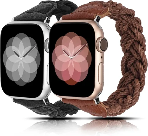 Vista 10 de Minyee - Correa trenzada compatible con Apple Watch de 41 mm, 40 mm, 38 mm, 42 mm, 44 mm, 45 mm, 46 mm, 49 mm, para mujeres, correa Solo Loop