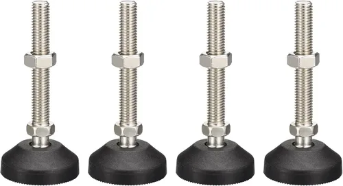 Vista 12 de uxcell Niveladores de muebles, 4 pies de nivelación universales de nailon M10x80x50mm, patas de mesa giratorias ajustables para muebles, máquinas