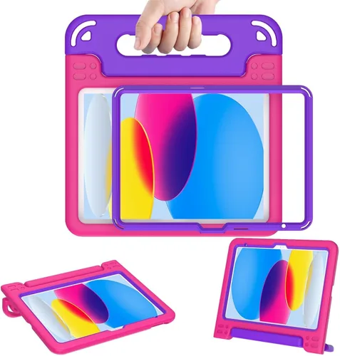 Vista 26 de AVAWO - Funda infantil para iPad de 10.9 pulgadas con protector de pantalla integrado, duradera, a prueba de golpes, ligera, con mango protector