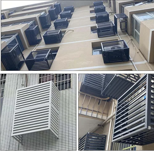 Vista 9 de Cubierta de aire acondicionado para ventana al aire libre, de aluminio, resistente a la intemperie, cubierta de protección central de aire