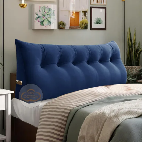 Vista 12 de WOWMAX Almohada para cabecero de terciopelo 100% algodón, tamaño individual, soporte de espalda de cuña, cojín de lectura para cama y diván, cojín