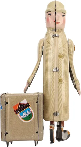 Vista 6 de Juguete de cuerda de hojalata, juguete de viaje para caminar, vintage, nostálgico, retro, juguete de relojería para adultos, colección