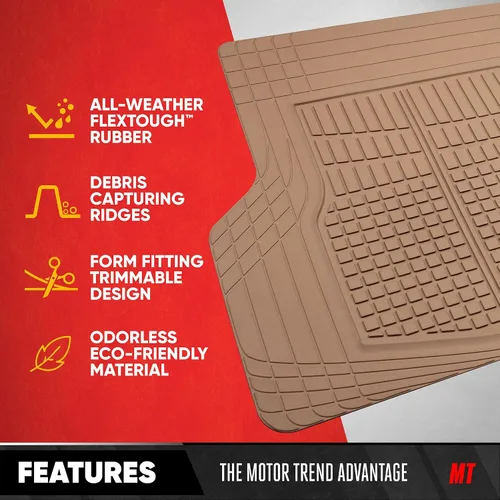 Vista 3 de Motor Trend FlexTough - Tapete de carga trasero, recortable, de alta resistencia para maletero, forro universal de carga trasera, flexible, tapetes