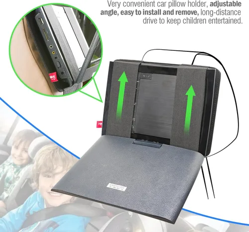 Vista 4 de Qenker - Soporte para reposacabezas para reproductor de DVD, portátil, para montaje en reposacabezas del asiento trasero del coche, para reproductor