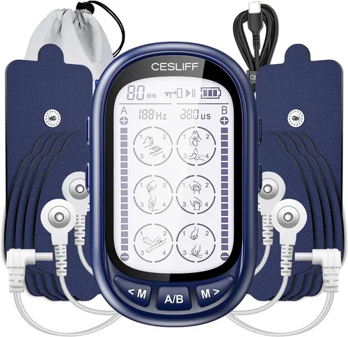 Vista 11 de Unidad TENS EMS de Doble Canal 24 Modos 36 Niveles, Estimulador Muscular de Pantalla Grande Mejorada para Alivio del Dolor de Espalda, Cuello