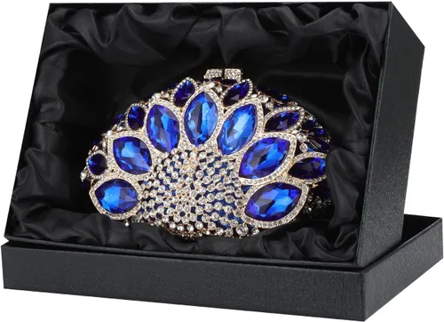 Vista 6 de Evevictor Bolso de mano, bolso de noche, bolsa de dinero pequeña con diamantes de imitación para cóctel, graduación, boda, fecha