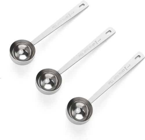 Vista 11 de Juego de 4 cucharas de café doradas de acero inoxidable, 2 unidades, 1 cucharada (0.5 fl oz) y 2 unidades, 1 cucharada (1 cucharada de 1.0 fl oz)
