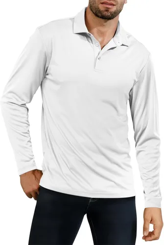 Vista 2 de JOYMASAR Camisas de golf para hombre - Polo de manga corta sólido que absorbe la humedad