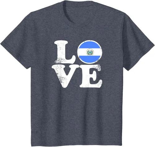 Vista 67 de Love El Salvador Flag tShirt Home Pride Distressed Tee T-Shirt