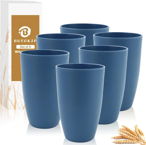 Vista 23 de Vasos de paja de trigo de 16 onzas, vasos de plástico