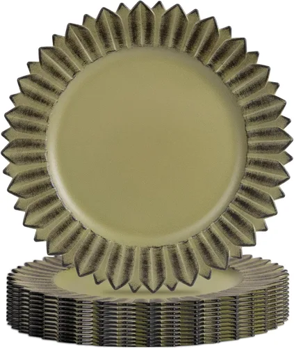 Vista 9 de MAONAME Juego de 6 platos base negros de 13", platos base redondos para platos de cena, platos base de plástico, platos base para mesa de boda