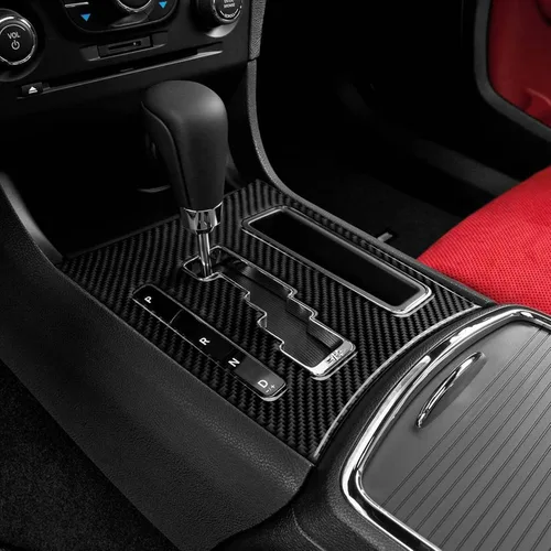 Vista 8 de Coche cambio cambio panel cubierta calcomanías para 2011 2012 2013 2014 Dodge cargador accesorios fibra carbono interior pegatinas