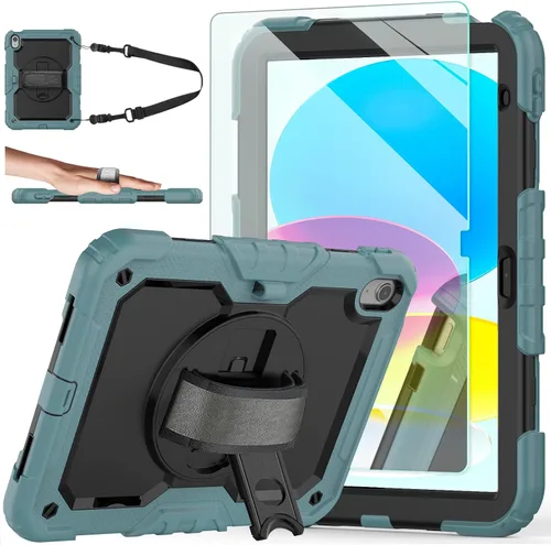 Vista 17 de Funda para iPad de 9ª/8ª/7ª generación, funda para iPad 10.2 2021/2020/2019, [a prueba de niños] ambison funda protectora de cuerpo completo