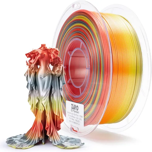 Vista 29 de ZIRO - Rápido cambio de color PLA, filamento de gradiente de color de 1.75mm, filamentos de PLA arcoíris brillantes, compatible con la mayoría
