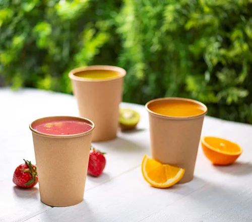 Vista 6 de GUSTO [10 onzas – 100 vasos de papel kraft desechables, tazas de café caliente marrón sin blanquear – tazas ecológicas (paquete anteriormente cómodo)