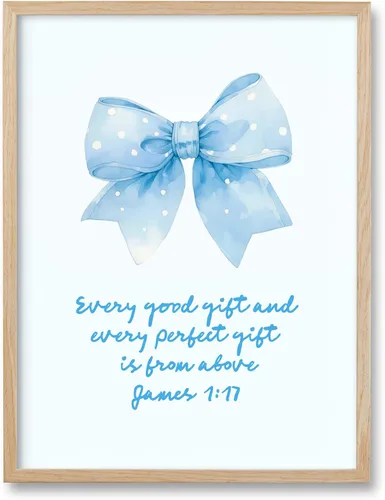 Vista 31 de HesenDot Blue Coquette Bible Verbs You Turned My Mourning into Dancing - Juego de 1 12x16 Inch, You Turned My Mourning into Dancing Blue Canvas