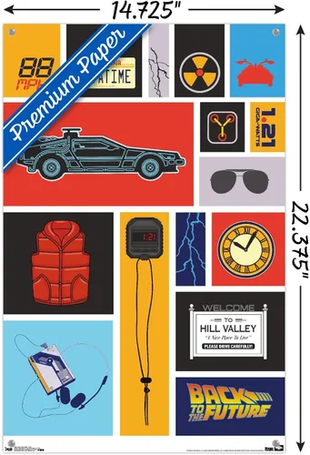 Vista 3 de Back to the Future - Grid Wall Poster with Push Pins