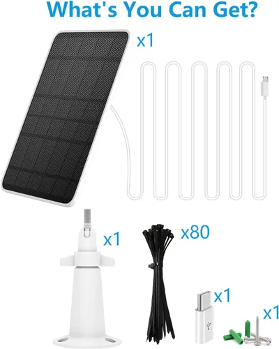Vista 7 de Cargador de panel solar compatible con proyector Eufycam 3/3C/2C/2C Pro/E40/E20/2/2/2 Pro/E/L20/L40/Solo/SoloCam, panel solar de 5 W para cámara