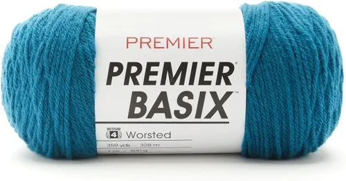 Vista 38 de Premier Yarns Basix, hilo de estambre sólido, hecho de acrílico, hilo ideal para ganchillo y tejido, color blanco, 359 yardas