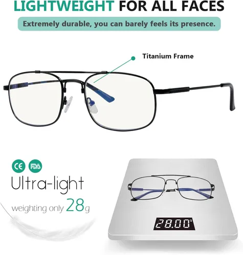 Vista 3 de Eyekepper Gafas de lectura multifoco con visión de 3 niveles, protección UV, lectores progresivos, para hombres y mujeres, marco de memoria flexible