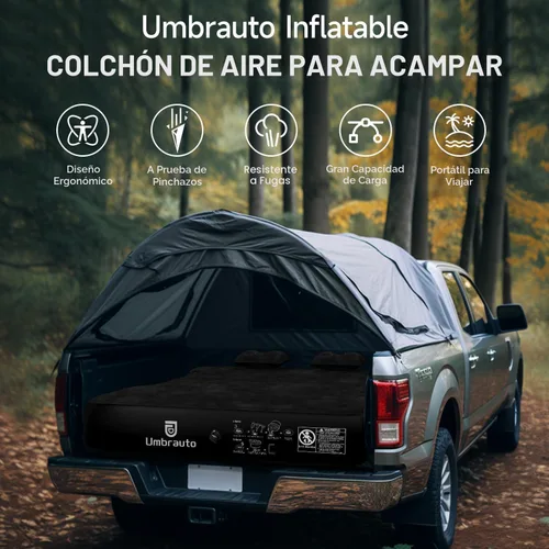 Vista 9 de Colchón de aire Umbrauto para camas de camión cortas de tamaño completo de 5.5-5.8 pies, colchón de aire inflable para tienda de camión con bomba