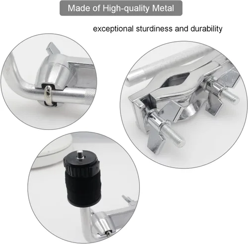 Vista 2 de CashBeat Abrazadera de soporte para platillo con brazo de pluma, montaje de extensión de juego de batería para instrumentos de percusión, accesorio