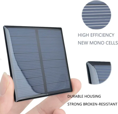 Vista 5 de 10 unids epoxi panel solar 5.5 V 190 mA mini panel de células solares policristalinas 70 mm x 70 mm/2.76 "x 2.76" para energía solar mini células