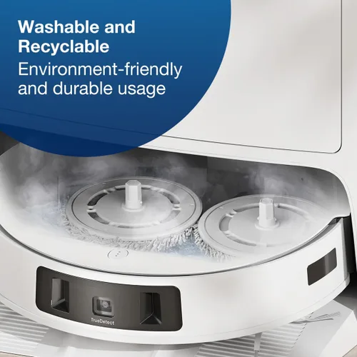 Vista 5 de ECOVACS Almohadillas lavables para trapear 4 unidades, para modelos DEEBOT X1Series Omni, color gris