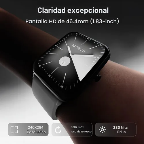 Vista 3 de Fire-Boltt Ninja Call Pro Plus 46.48mm / 1.83 in (1.83 pulgadas) Reloj inteligente con llamadas Bluetooth, asistencia de voz AI, 120 modos Gris
