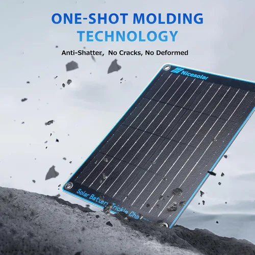 Vista 5 de Nicesolar Panel Solar de 10W 12V Cargador de Goteo y Mantenedor de Batería de Automóvil con Enchufe de Encendedor de Cigarrillos y Pinza de Caimán