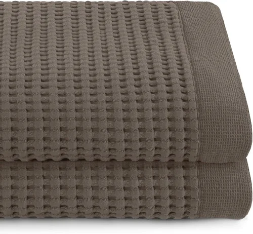 Vista 13 de GILDEN TREE Toalla de baño tipo waffle de secado rápido, toallas de baño delgadas de lujo, toallas de baño 40x80 grandes, estilo moderno (crema)