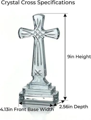 Vista 2 de Mikasa Celebrations Rejoice Cruz de Cristal de Vidrio, 9 Pulgadas, 2.56" x 4.13", Transparente