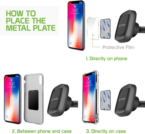 Vista 8 de Cellet Soporte universal para teléfono para el salpicadero y el parabrisas, soporte magnético para teléfono con cuello de ganso, compatible