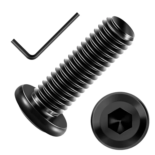 Vista 68 de Mywish M5 x 8mm 20 piezas de tornillos de cabeza plana con rosca hexagonal, pernos de acero inoxidable 304 para muebles con rosca completa, óxido