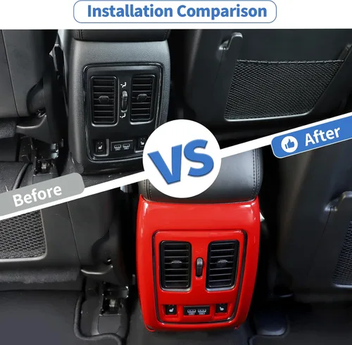 Vista 2 de JeCar Kit de Tim para asiento trasero de aire acondicionado y panel de ventilación, accesorios interiores compatibles con Jeep Grand Cherokee WK2