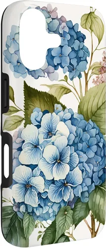 Vista 3 de Watercolour Vintage Blue Hydrangea with Flower Flower Case for iPhone 17