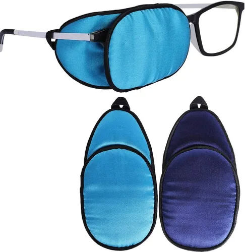 Vista 9 de eZAKKA Parches para ojos para adultos, parche para gafas, parche de seda para ojo perezoso, ambliopía, estrabismo y después de la cirugía