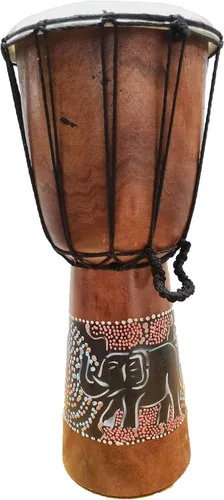 Vista 23 de Djembe decorativo de novedad de 6" de alto x 4" de ancho en la parte superior (Abstracto, 15.2 cm)