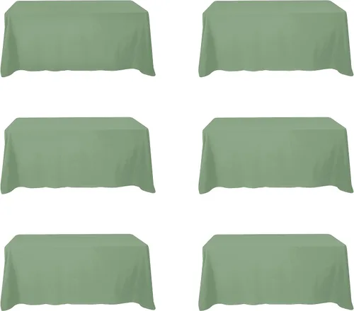 Vista 36 de BRILLMAX - Manteles para mesa rectangular de 6 pies, tela de lino de poliéster, lavable, para boda, recepción, banquete, fiesta de cumpleaños, 60 x