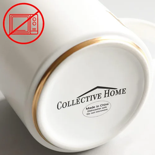 Vista 8 de COLLECTIVE HOME - Tazas de cerámica con monograma, tazas de café con inicial dorada de 15 onzas, elegantes tazas de té del alfabeto, elegante taza p
