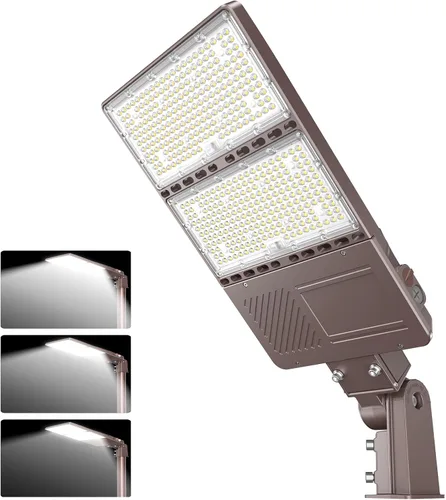 Vista 11 de 3 luces LED de estacionamiento de 150 W, 120 W, 90 W, caja de zapatos LED 5000 K, ajustador deslizante ajustable, lámpara de calle al aire libre