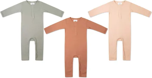 Vista 2 de NEUTBABY Mamelucos de una pieza de manga larga de algodón para niños y niñas