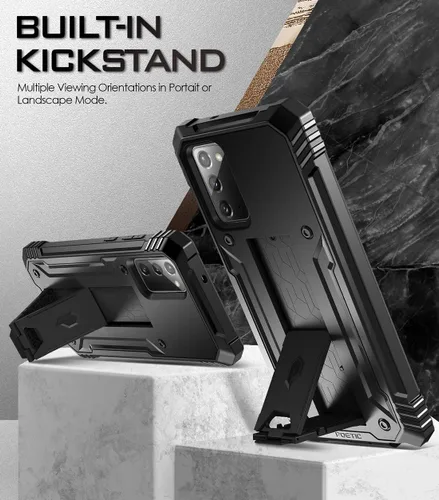 Vista 3 de Poetic Revolution Series - Funda para Samsung Galaxy Note 20, de cuerpo completo, resistente, de doble capa, a prueba de golpes, con soporte, sin