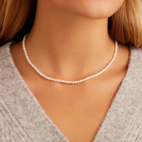 Vista 4 de gorjana Collar con cuentas para mujer, chapado en oro de 18 quilates, Fibra natural, No aplicable