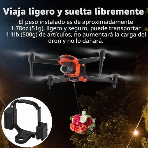 Vista 3 de Sistema Airdrop para Autel EVO II/EVO II Pro Drone Carga útil Airdrop Drop Dispositivo Clip Entrega Transporte Dropping Sistema para Boda y Búsqueda