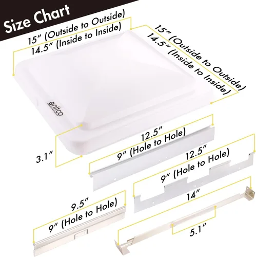 Vista 2 de Expert - Repuesto de tapa de ventilación para autocaravana (paquete de 1), ajuste universal para remolques, cámpers y autocaravanas, cubiertas