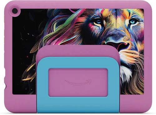 Vista 4 de Funda infantil Amazon para tablet Fire HD 8 (solo compatible con tablets de 12ª generación). Jungle Cat