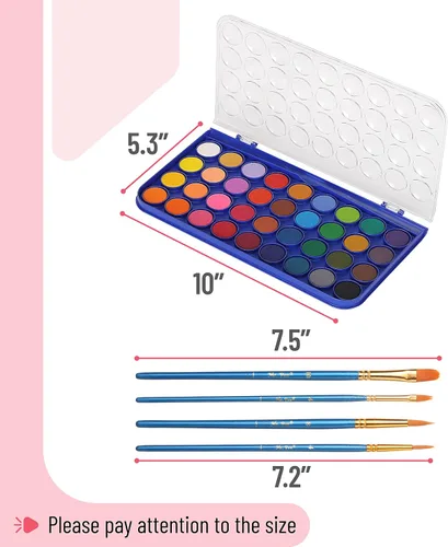 Vista 3 de Mr. Pen - Juego de pintura de acuarela, 40 piezas, 36 colores, pinturas de acuarela 4 pinceles, pintura de acuarela no tóxica, juego de acuarela