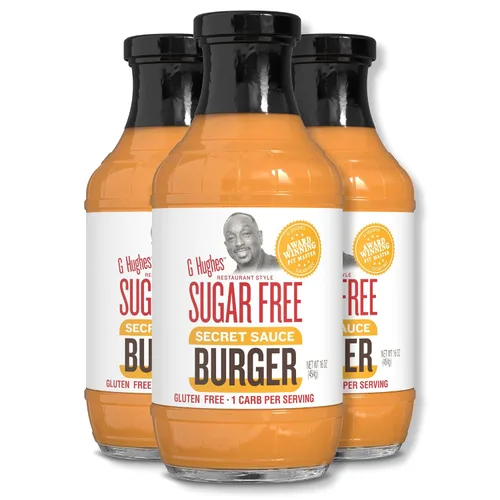 Vista 8 de G Hughes Salsa Secreta para Hamburguesas Sin Azúcar - Salsa para Hamburguesas Sin Azúcar, Salsa Especial para Hamburguesas, Salsa para Hamburguesas