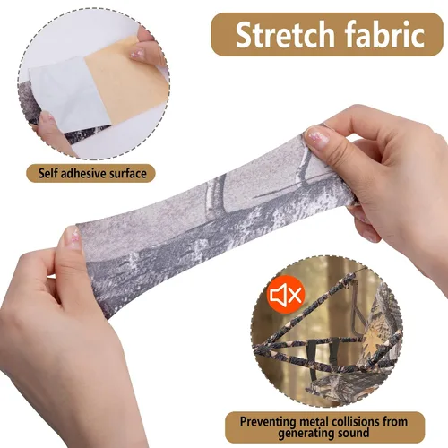 Vista 3 de Adnee Cinta silenciadora de camuflaje de 2.5 yardas x 2.5 pulgadas, cintas de camuflaje autoadhesivas, cinta protectora de camuflaje para tu